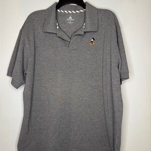 Disney Parks Men Gray Polo Shirt with Iconic Embroidery Mickey Mouse Size XL